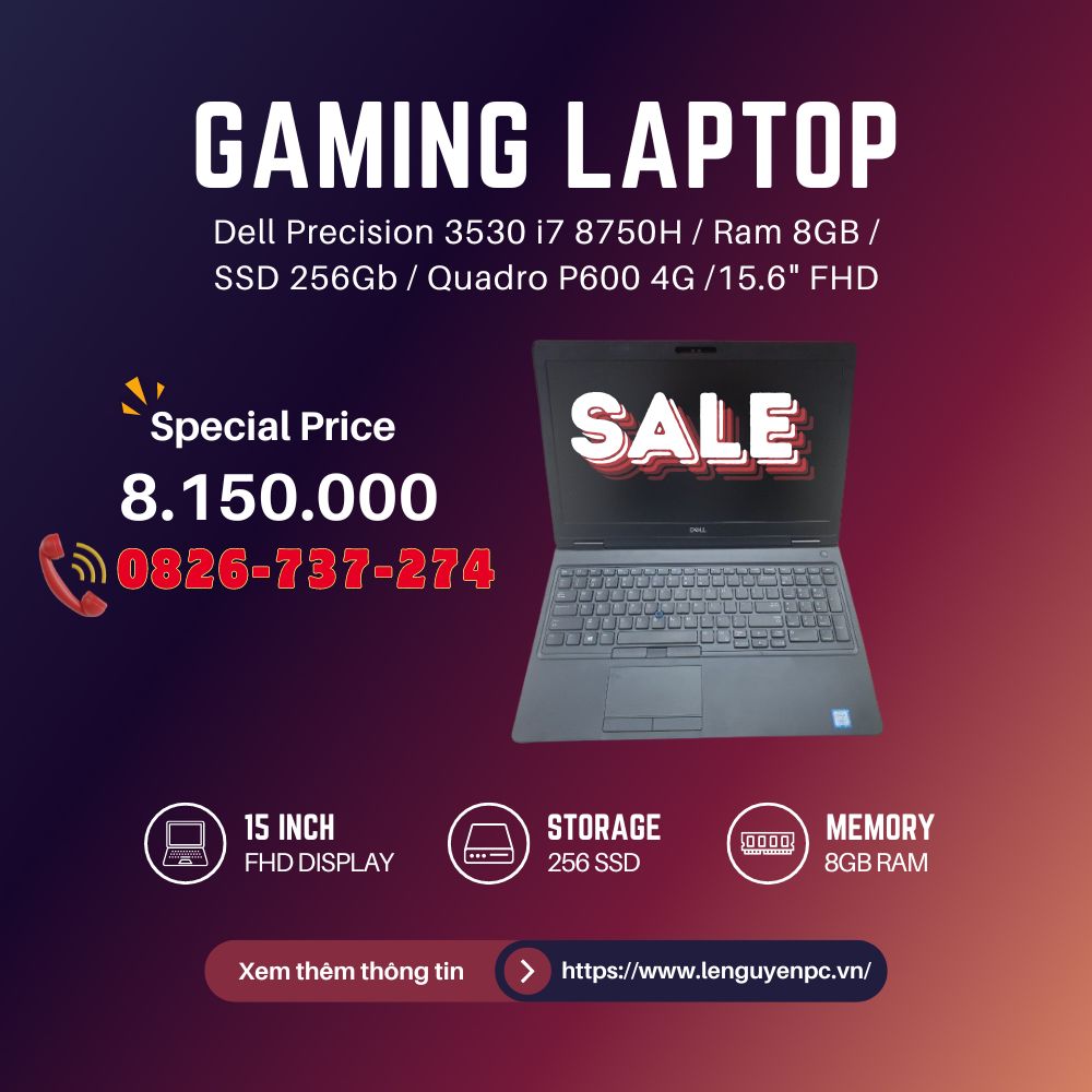 Laptop Đồ Họa Gaming Dell 3530 i7 - Hiệu Năng Mạnh Mẽ Chỉ Với 8.650.000đ - Ảnh chính